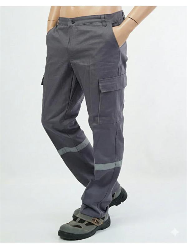 Kışlık İş Pantolonu Gri 7*7 Gabardin Kumaş %100 Pamuklu