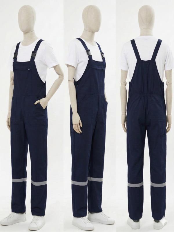 Bahçıvan İş Tulumu Reflektörlü %100 Pamuk Lacivert